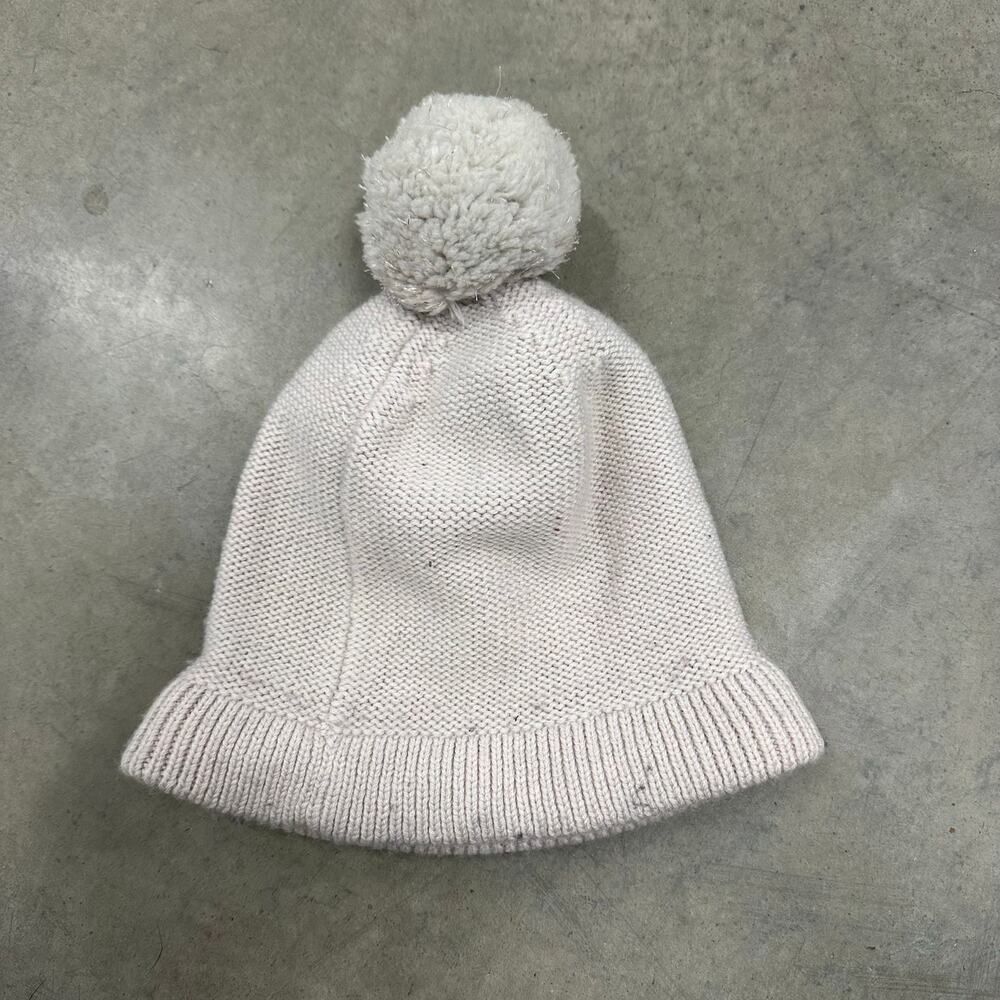 Lululemon 100% Merino Wool White Knit Beanie Hat Pom Pom - Picture 4 of 6
